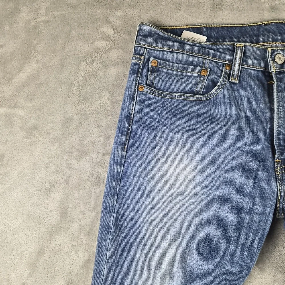 Levis 511 Jeans Mens 34x29 Blue Denim Slim Fit Medium Wash Stretch Whiskered